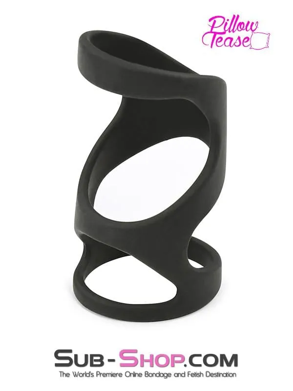 1660M      Silicone Delay Cock Ring with Girth Enhancing Massaging Cage