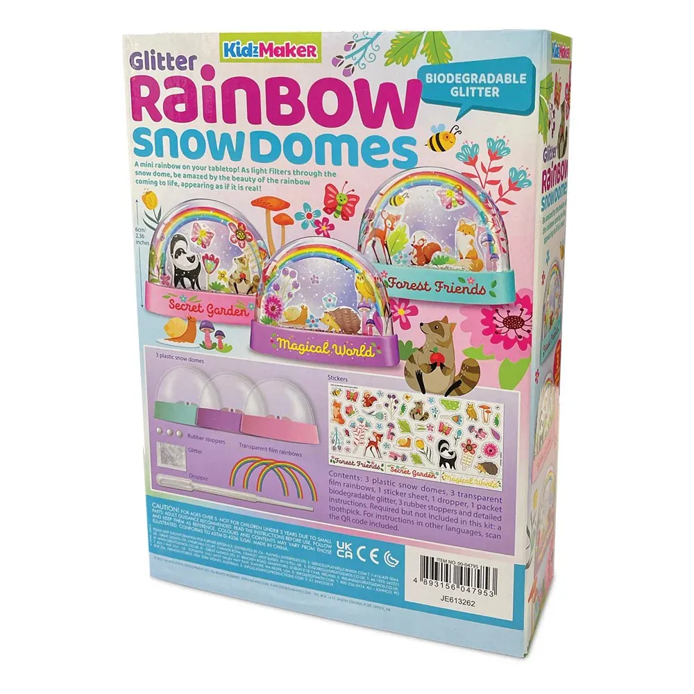 4M Kidzmaker Mini Glitter Rainbow Water Domes
