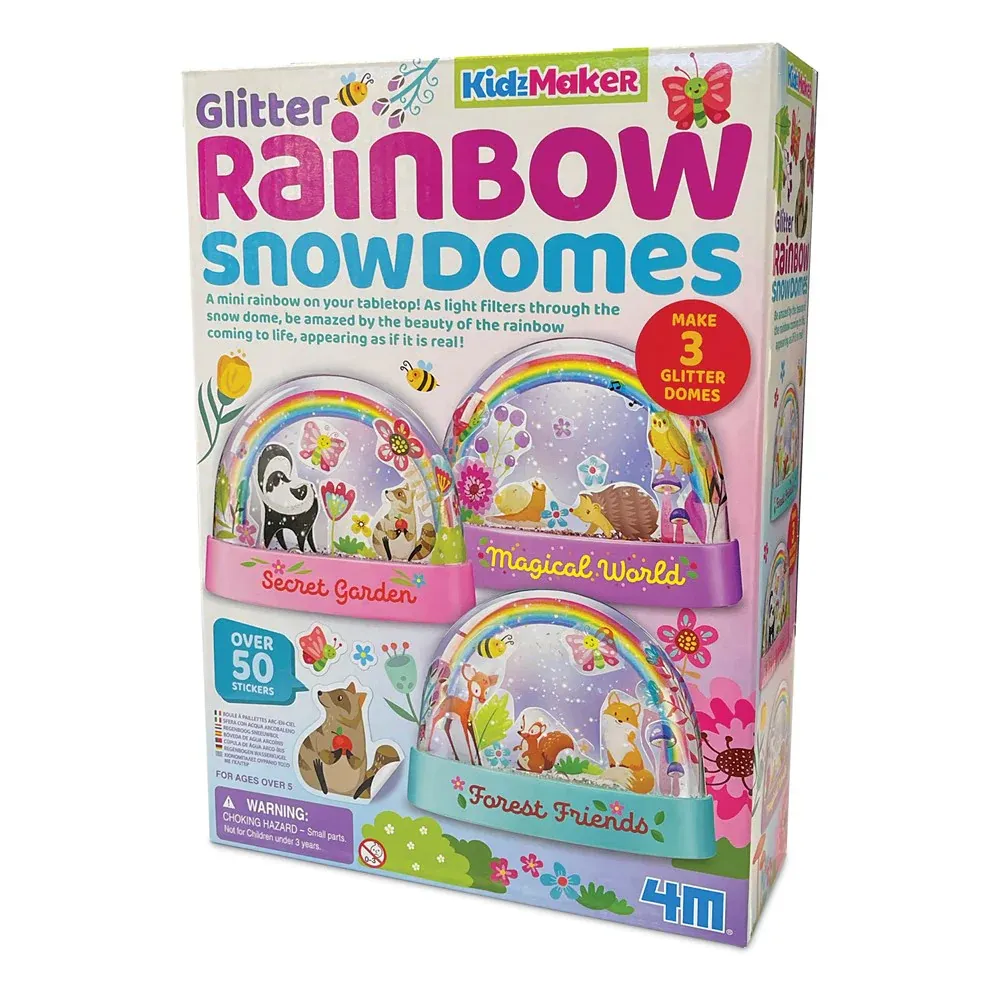 4M Kidzmaker Mini Glitter Rainbow Water Domes
