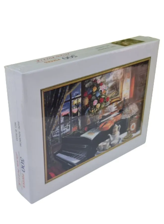 500 Piece Jigsaw Puzzle with Unique Artwork, Music Room (52 x 38 cm)