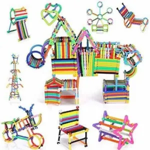AEXONIZ TOYS 200 Piece Stick Building Blocks Toy for Kids,Block Game for 3-8 Years Old Kids Boys & Girls,Random Color (Block Toys for Kids) (Multicolor05)