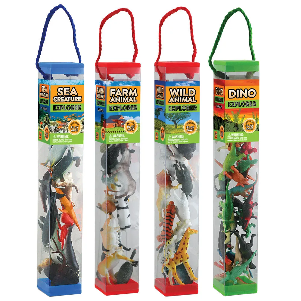 Animal Explorer - Farm, Wild, Dinosaur & Sea Creature Tubes - SET of 4