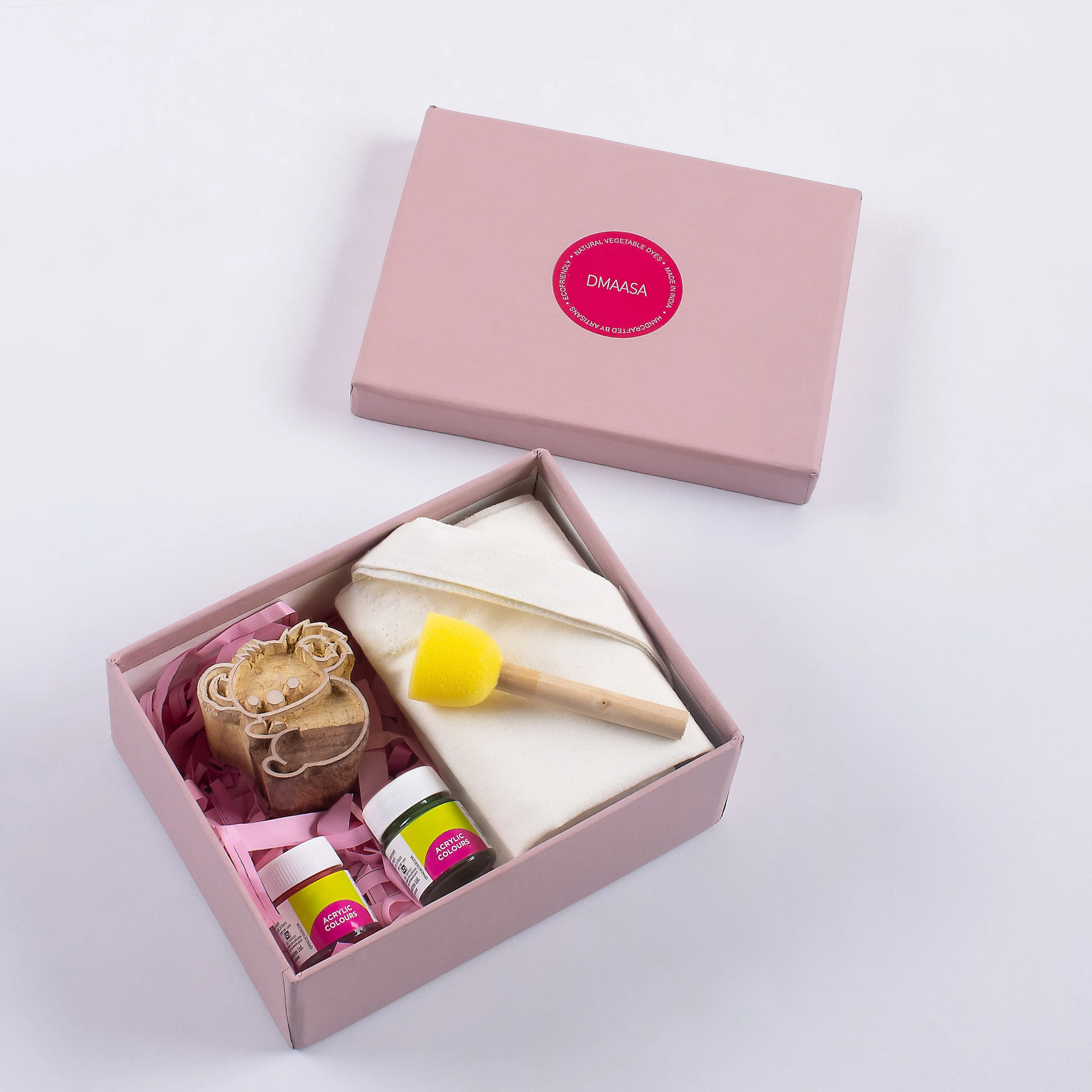 Best Quality Wooden Block Design Printing Kit With Plain Tote Bag