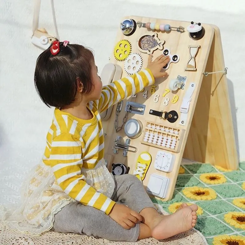 Children Busy Board Accessories Wood DIY Toy Montessori Material Early Education Activity Toddler Toys For Basic Skills Learning