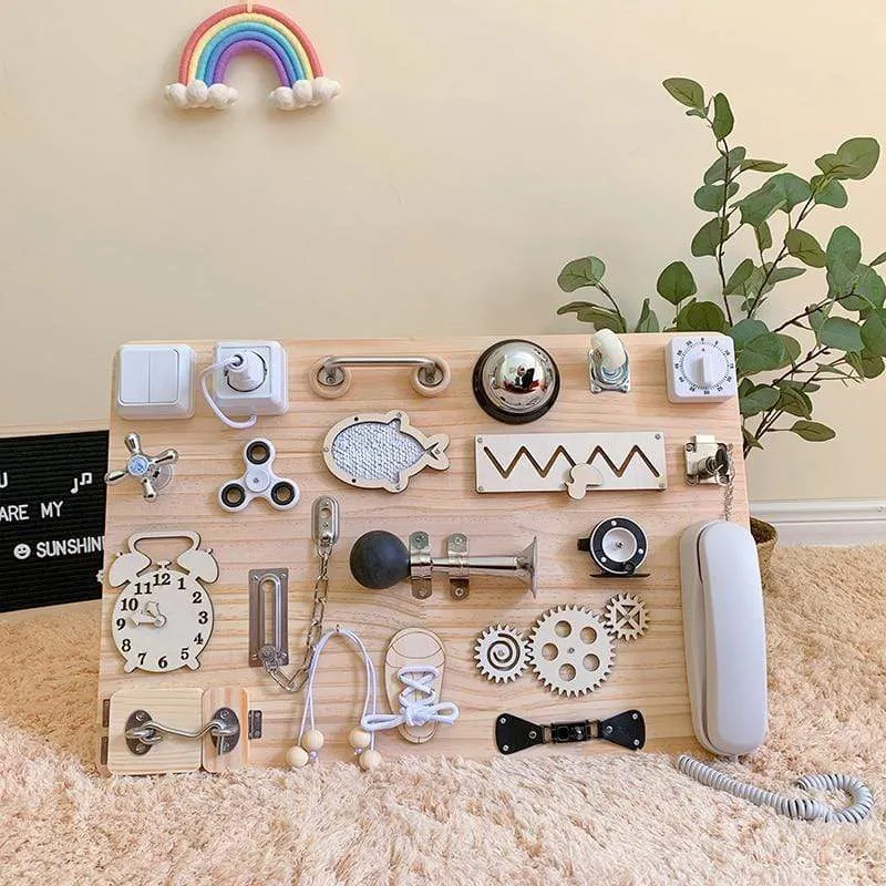 Children Busy Board Accessories Wood DIY Toy Montessori Material Early Education Activity Toddler Toys For Basic Skills Learning