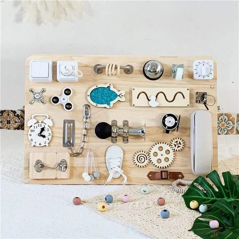 Children Busy Board Accessories Wood DIY Toy Montessori Material Early Education Activity Toddler Toys For Basic Skills Learning
