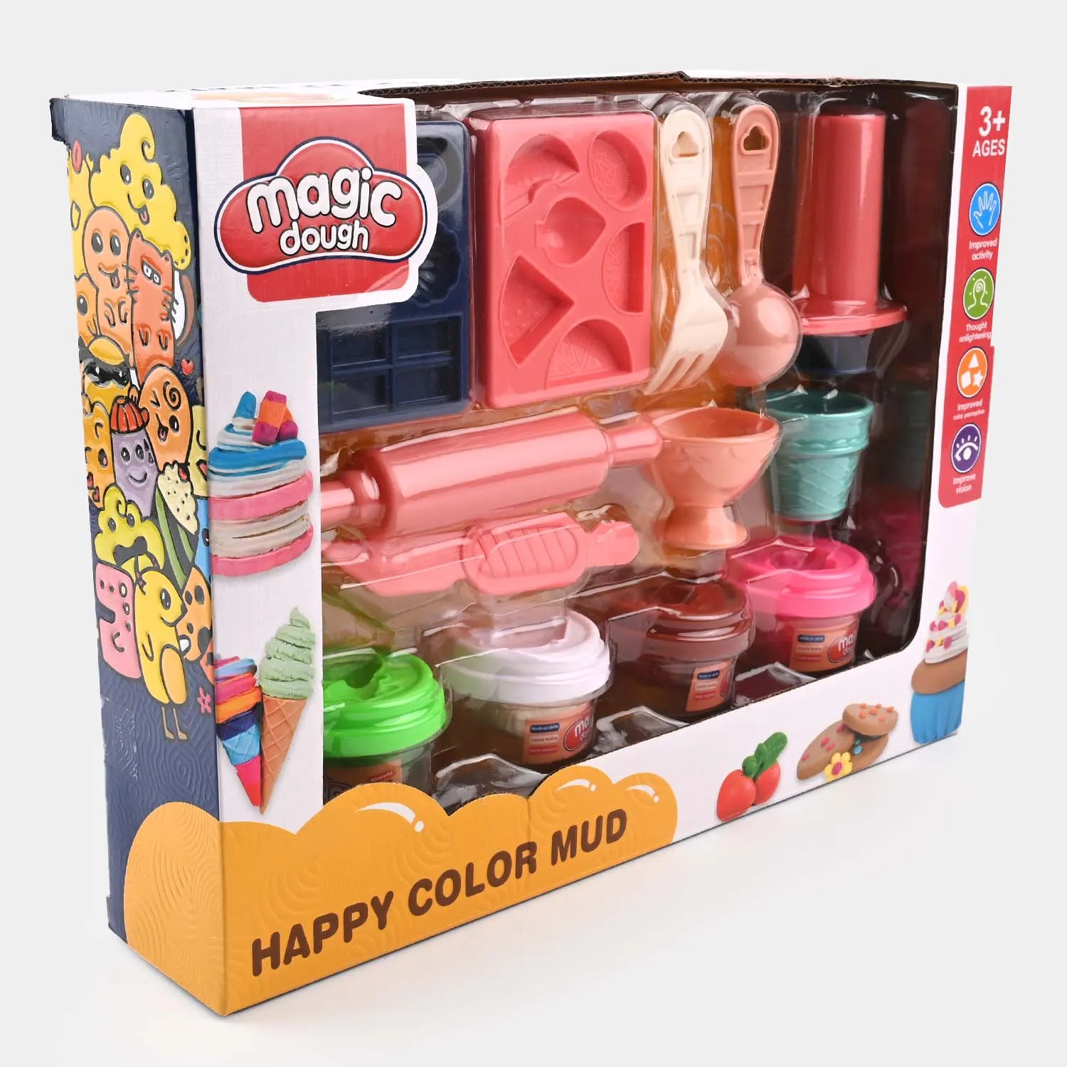 Color Mud Dessert Mold Play Set For Kids