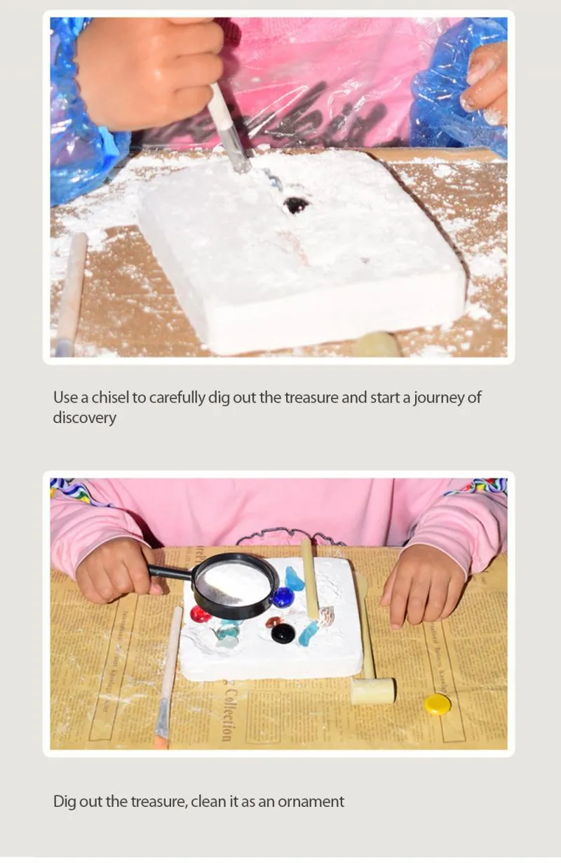 Digging Up Fossils Toy Set Pretend To Be Archaeological Excavation Science Exploration Treasure Gems Mining Kit Assembly Gifts