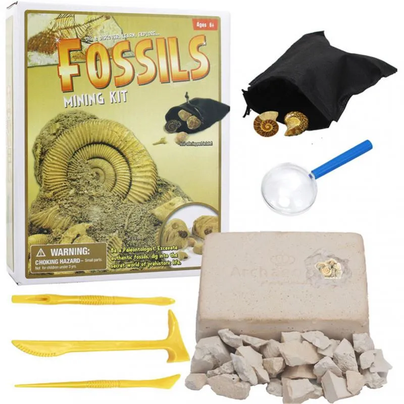 Digging Up Fossils Toy Set Pretend To Be Archaeological Excavation Science Exploration Treasure Gems Mining Kit Assembly Gifts
