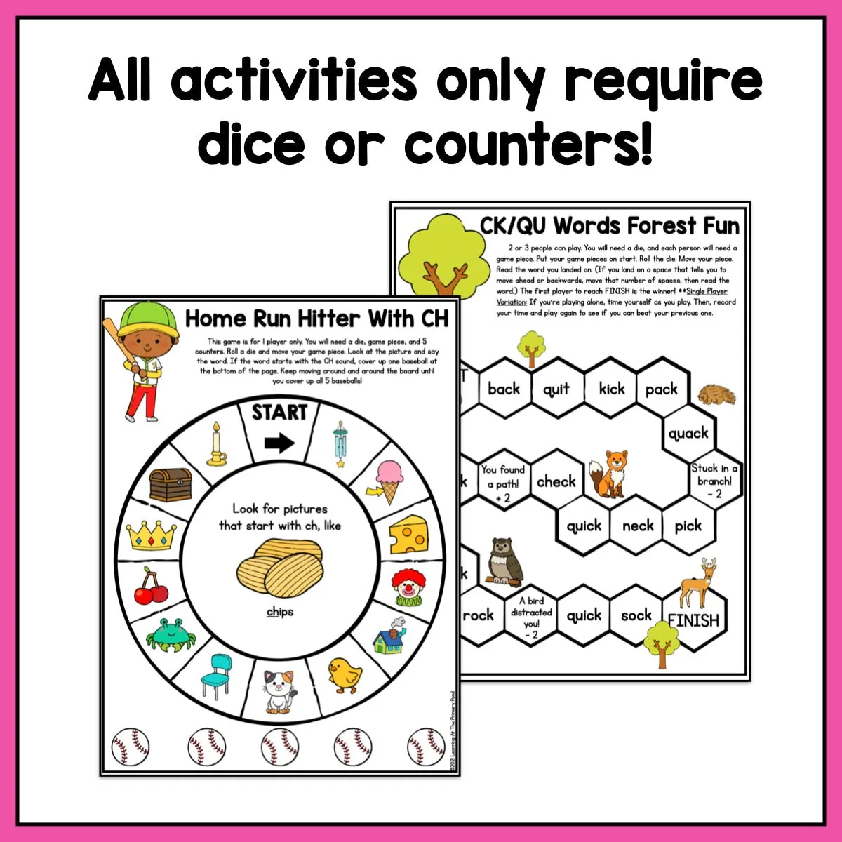 Digraphs Games: First Grade No-Prep Phonics