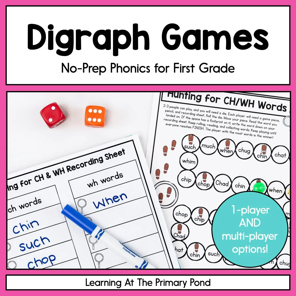 Digraphs Games: First Grade No-Prep Phonics