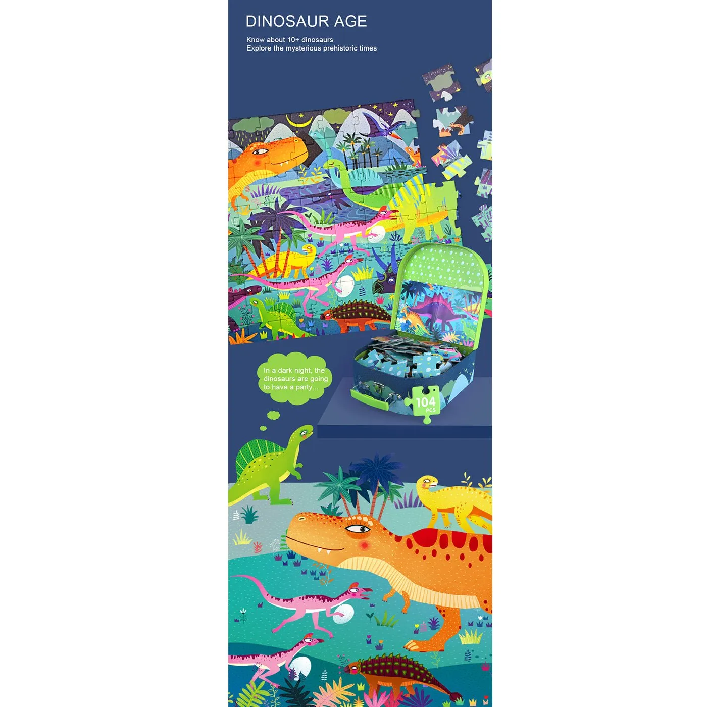 Dinosaur Age 104pcs Puzzle Gift Box