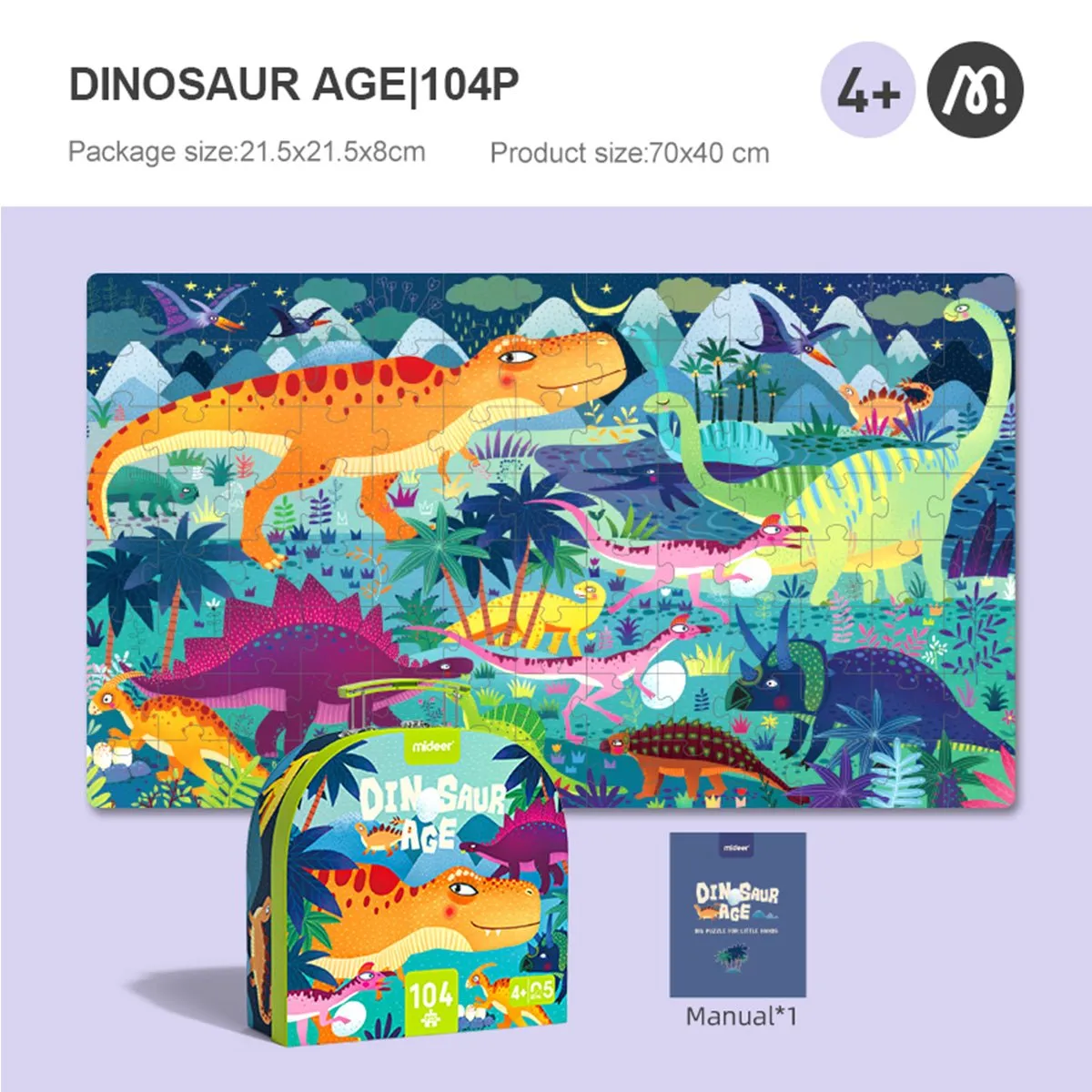 Dinosaur Age 104pcs Puzzle Gift Box