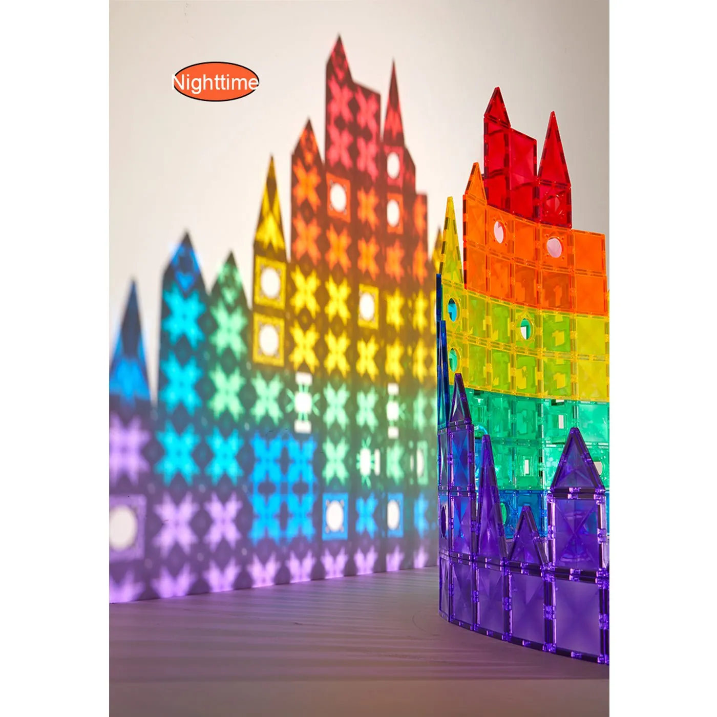 Distinctive Pack 100pcs Rainbow Magnetic Tiles