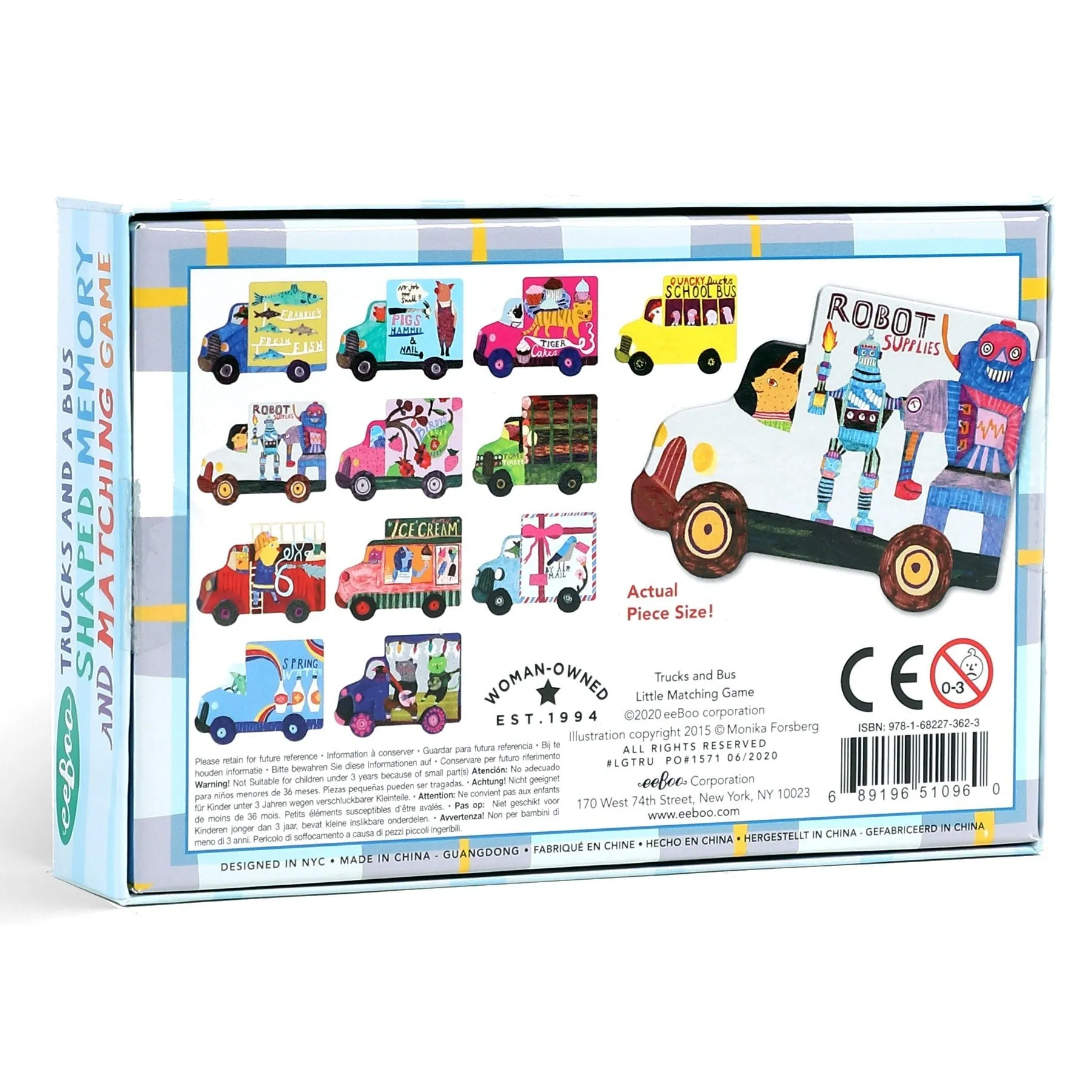 eeBoo Trucks & a Bus Little Memory & Matching Game