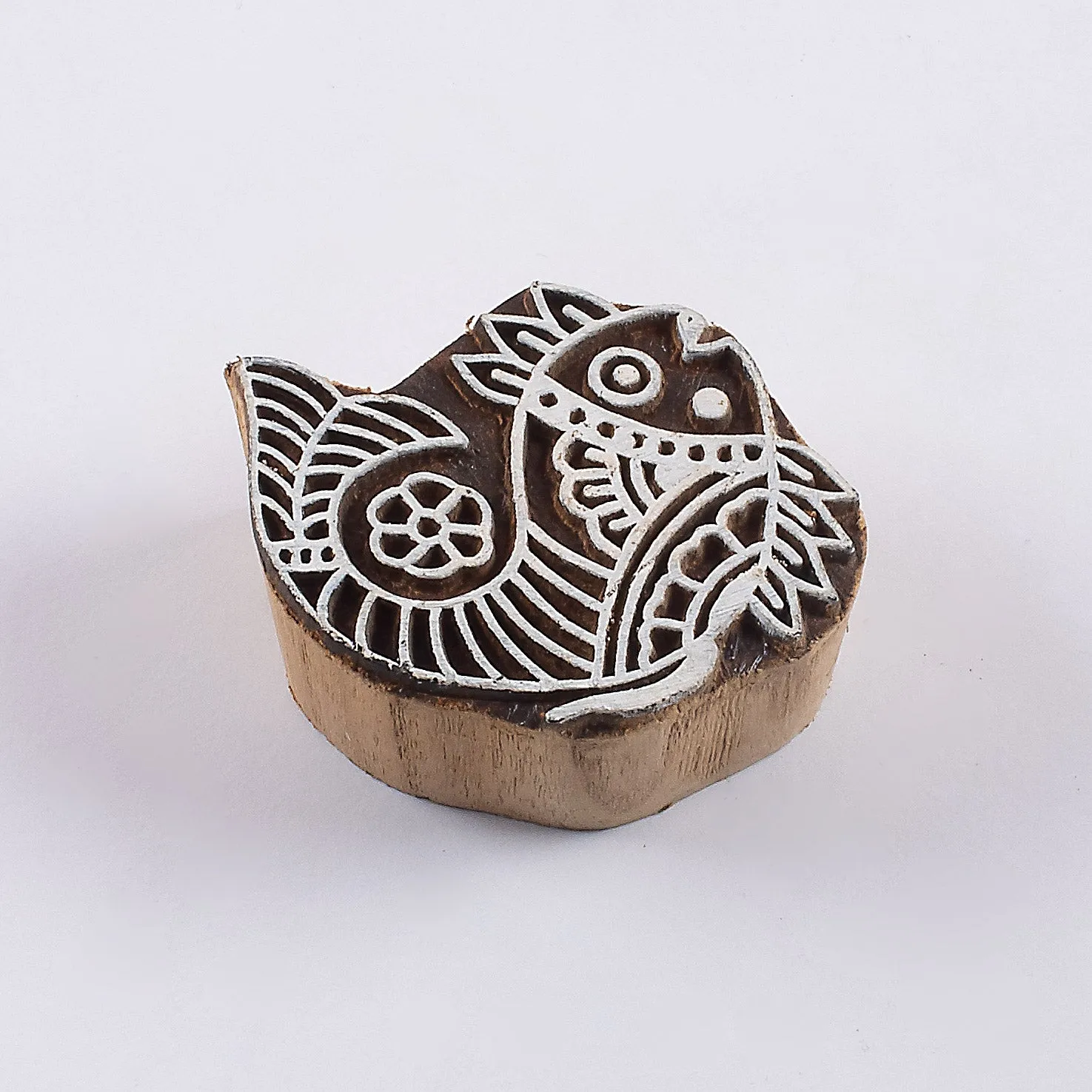 Fish Block Printing Blocks And Dyes Kit White Pure Cotton Stole