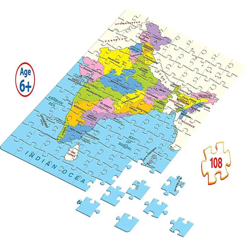 Frank India Map Puzzle (108 Pieces)