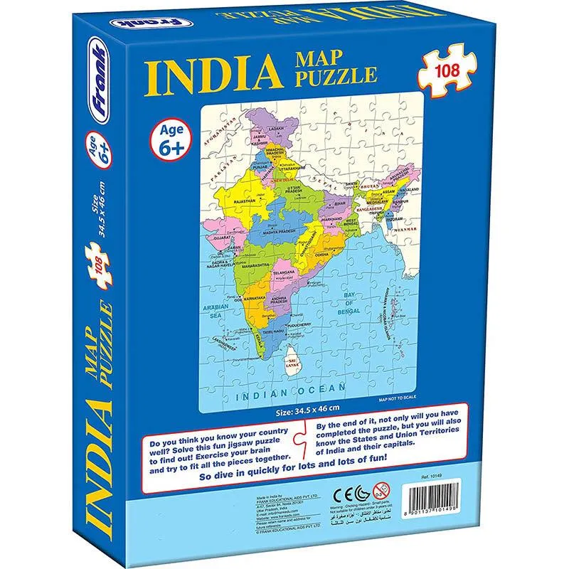 Frank India Map Puzzle (108 Pieces)