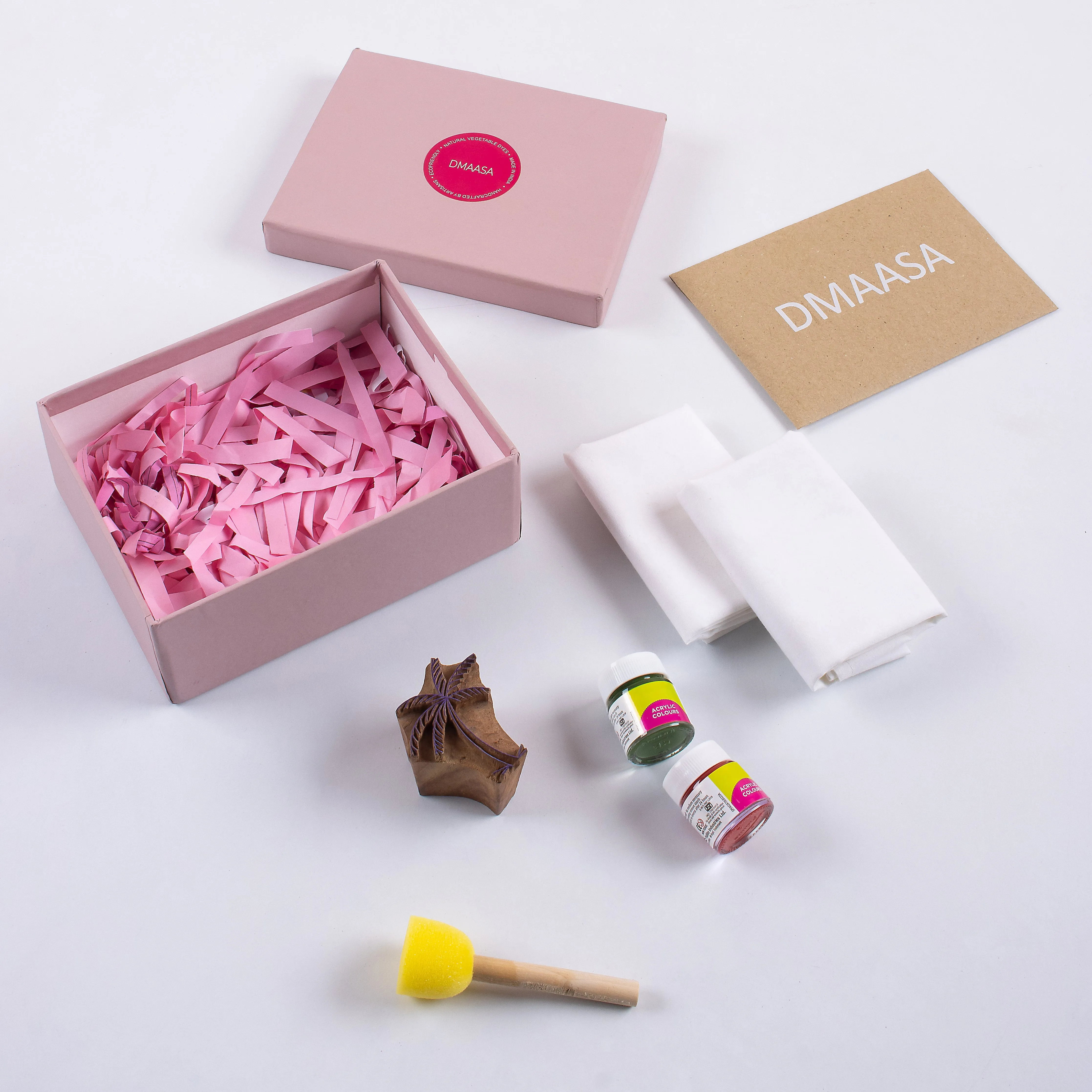 Handmade Block Printing Blocks And Dyes Printing Kit