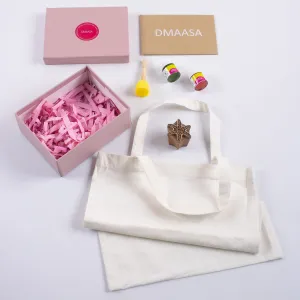 Handmade Wood Block Printing Kit With Tote Bag For Women