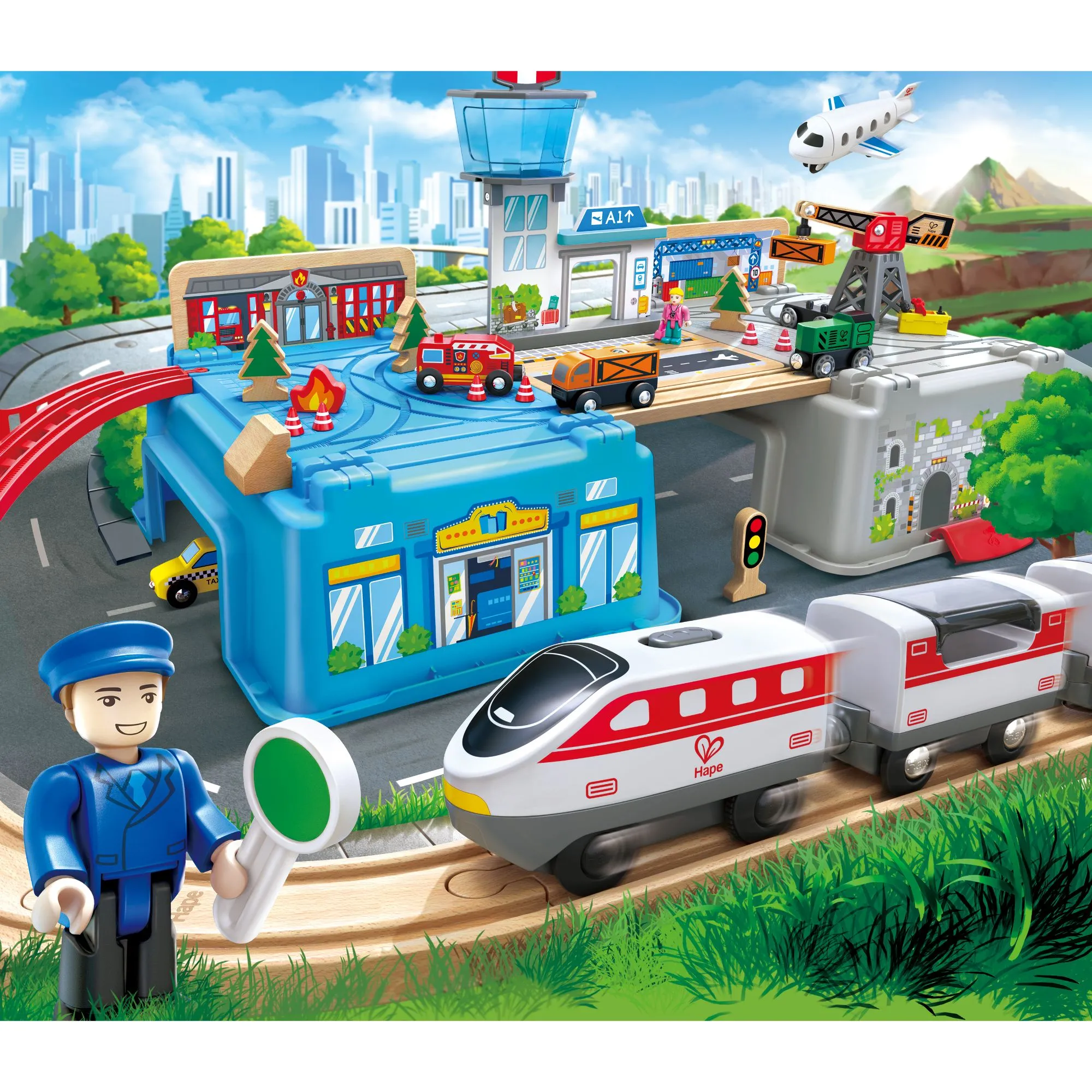 Hape Super Cityscape Transport Bucket Set