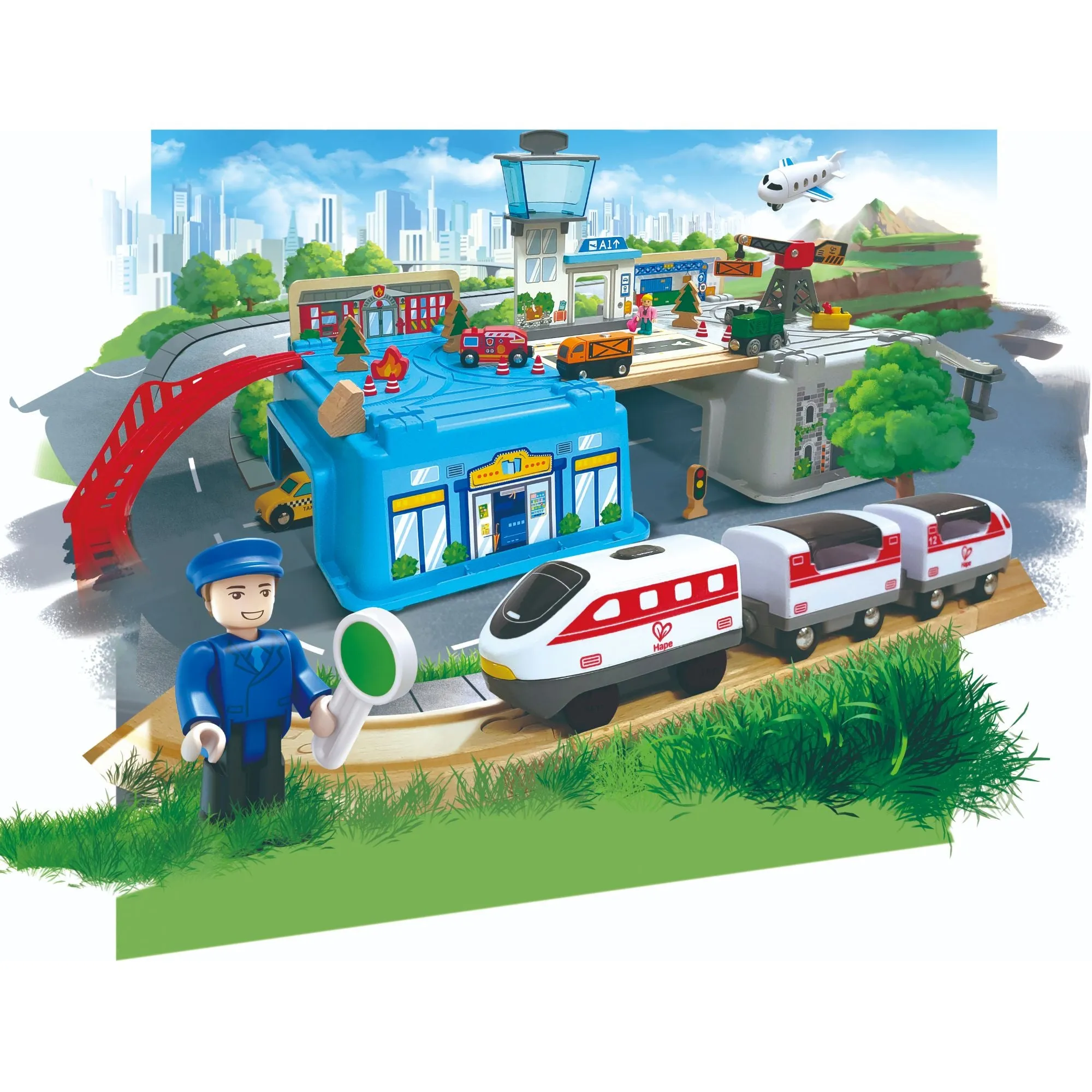 Hape Super Cityscape Transport Bucket Set