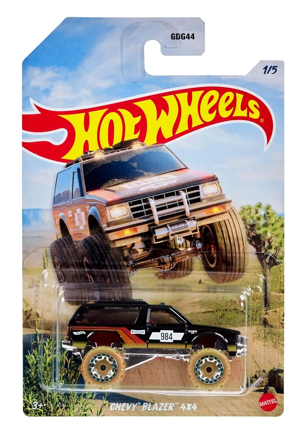 Hot Wheels Desert Rally Racing Series Chevy Blazzer 4x4 1:64 Scale Car for Collectors