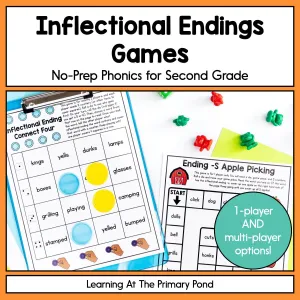 Inflectional Endings Games: Second Grade No-Prep Phonics