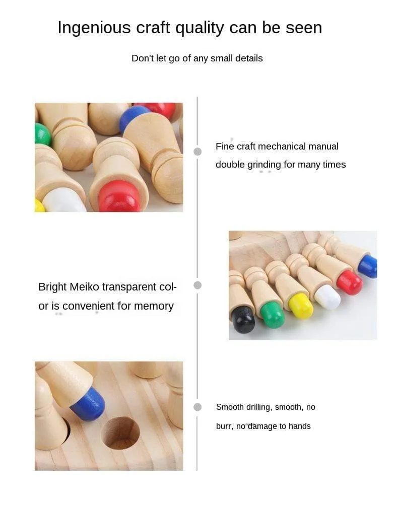 Kids Game Chess Wooden Memory Match Stick Fun Color Game Board Puzzles Educational Toy Cognitive Ability Learning Children Toys