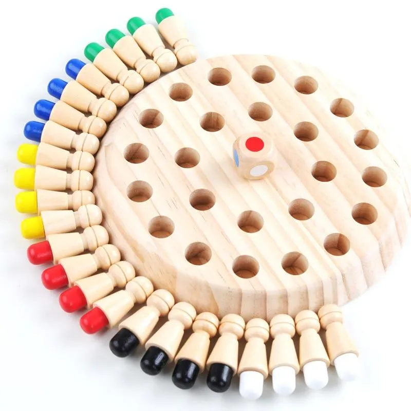Kids Game Chess Wooden Memory Match Stick Fun Color Game Board Puzzles Educational Toy Cognitive Ability Learning Children Toys