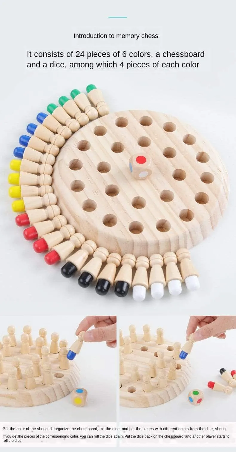 Kids Game Chess Wooden Memory Match Stick Fun Color Game Board Puzzles Educational Toy Cognitive Ability Learning Children Toys