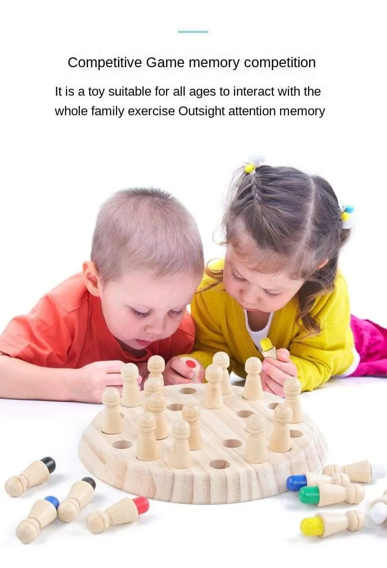 Kids Game Chess Wooden Memory Match Stick Fun Color Game Board Puzzles Educational Toy Cognitive Ability Learning Children Toys