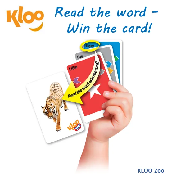 KLOO Zoo - Flash Card Reading Game  for Kids - Literacy Card Games for Preschool and Nursery Children)