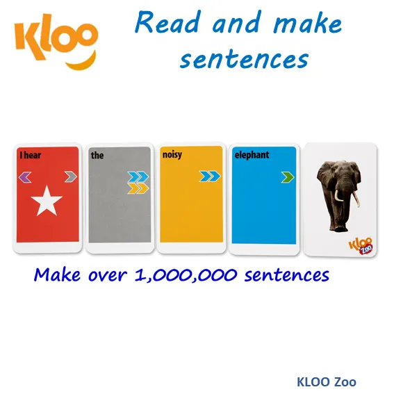 KLOO Zoo - Flash Card Reading Game  for Kids - Literacy Card Games for Preschool and Nursery Children)