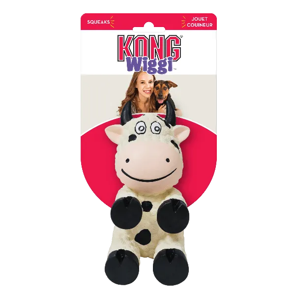 KONG Wiggi Cow Dog Toy