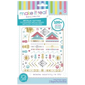 Make It Real Metallic Tattoos Blue