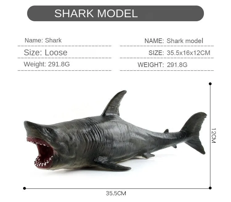 Marine Life Model Large Hollow Simulation Great White Shark Megalodon Underwater World Decoration Toys