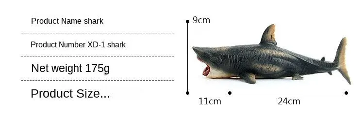Marine Life Model Large Hollow Simulation Great White Shark Megalodon Underwater World Decoration Toys