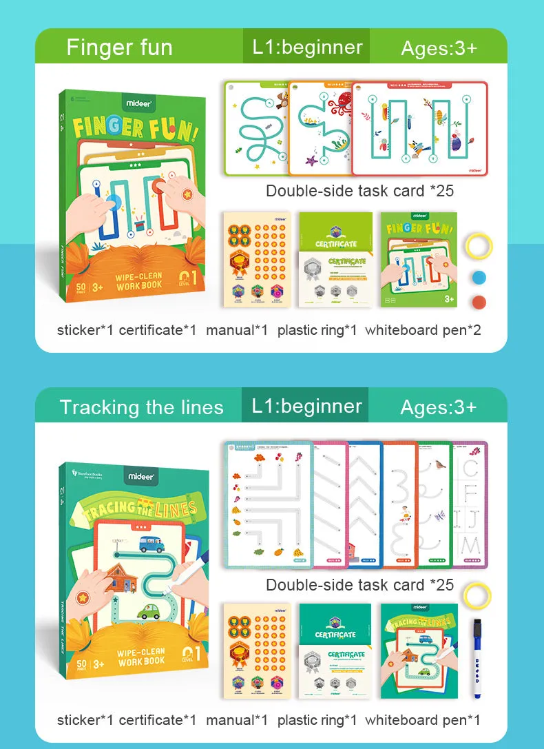 Mideer Finger Fun Wipe-Clean Workbook