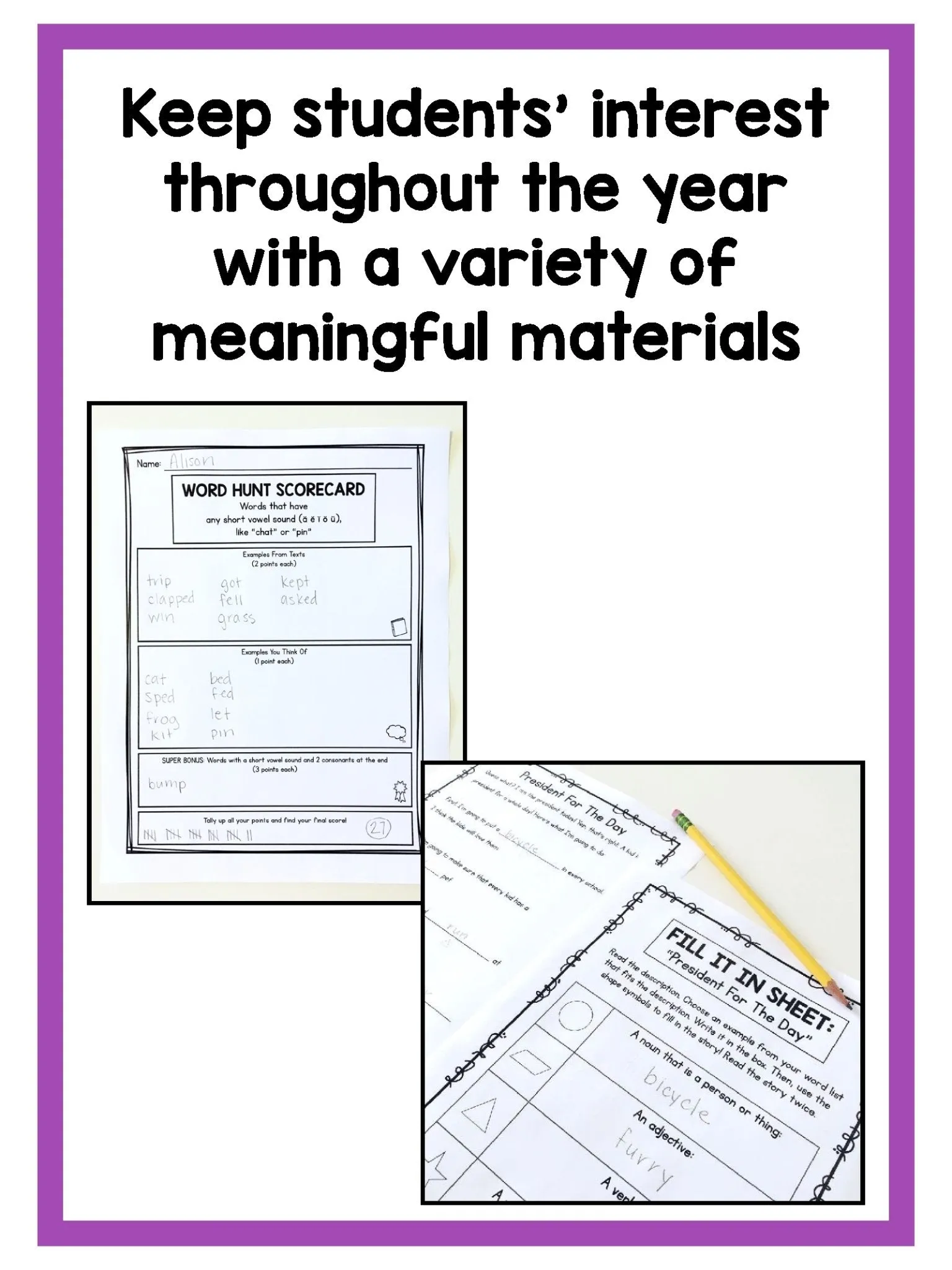 Second Grade Word Work Center Activities