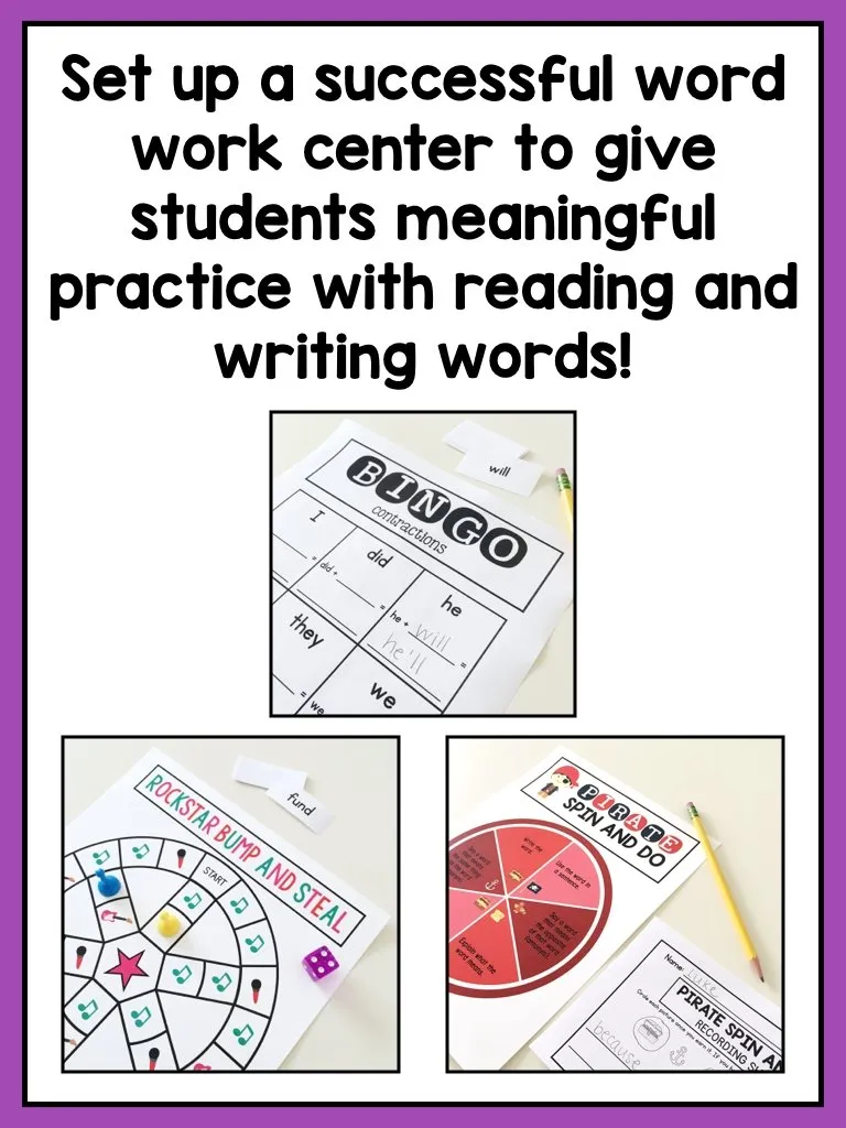 Second Grade Word Work Center Activities