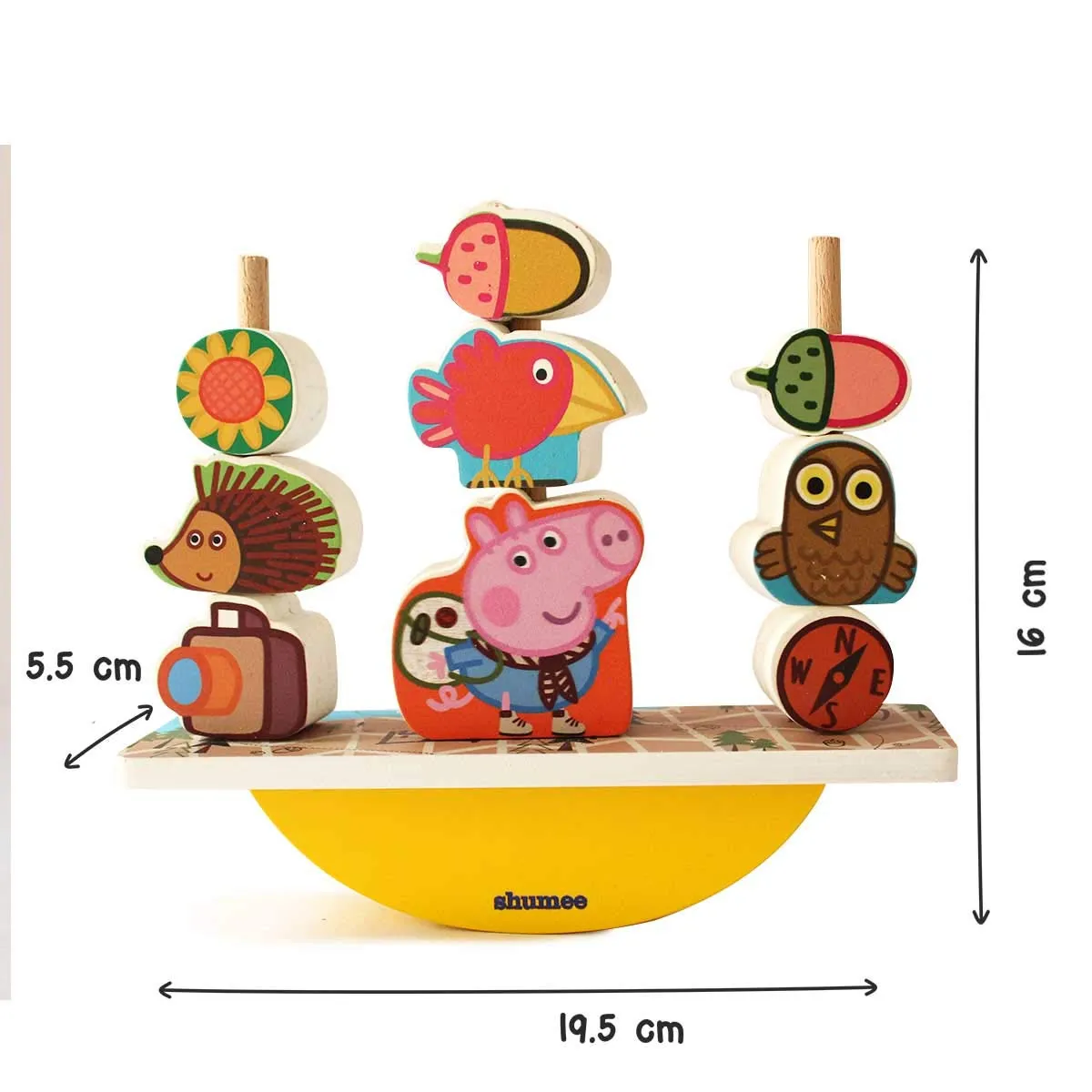 shumee Peppa Pig Wooden Balancing Game (3-5 Years) | Develop Problem Solving & Curiosity, Pretend Play Toy for Toddlers