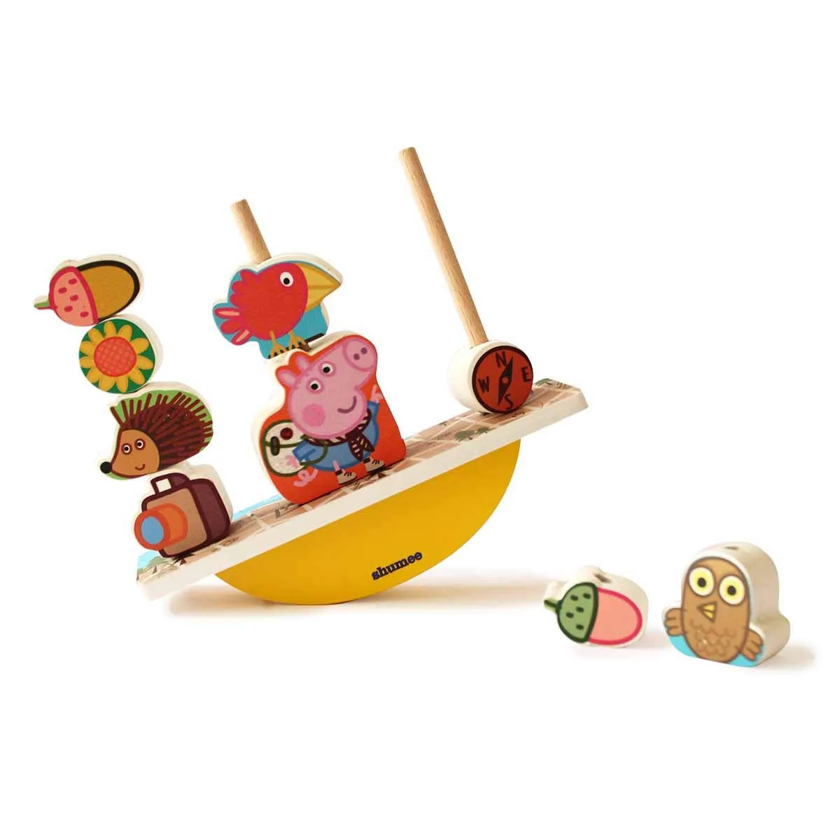 shumee Peppa Pig Wooden Balancing Game (3-5 Years) | Develop Problem Solving & Curiosity, Pretend Play Toy for Toddlers