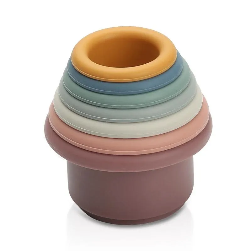 Silicone Building Toy Set -  Stacking & Teether