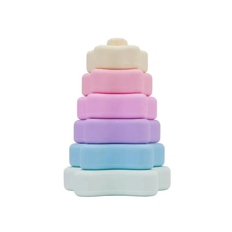 Silicone Building Toy Set -  Stacking & Teether