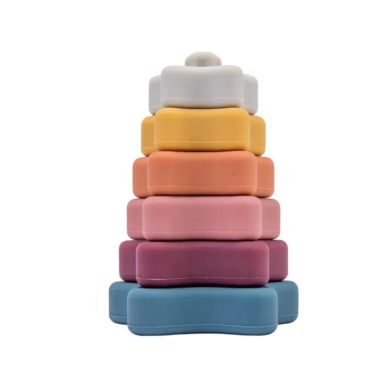 Silicone Building Toy Set -  Stacking & Teether