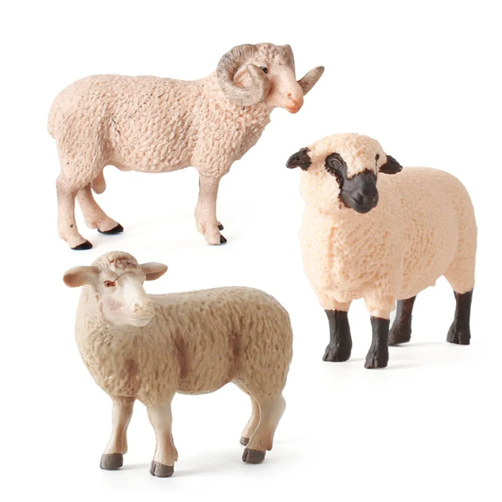Simulated Zoo Sheep Model Farm Animals Action Figure Children Kids Dolls Toy Cute Sheep Figurine Collection Toys Gift Home Decor