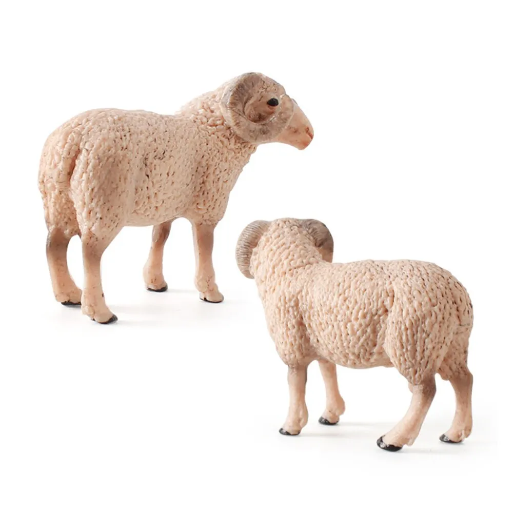 Simulated Zoo Sheep Model Farm Animals Action Figure Children Kids Dolls Toy Cute Sheep Figurine Collection Toys Gift Home Decor