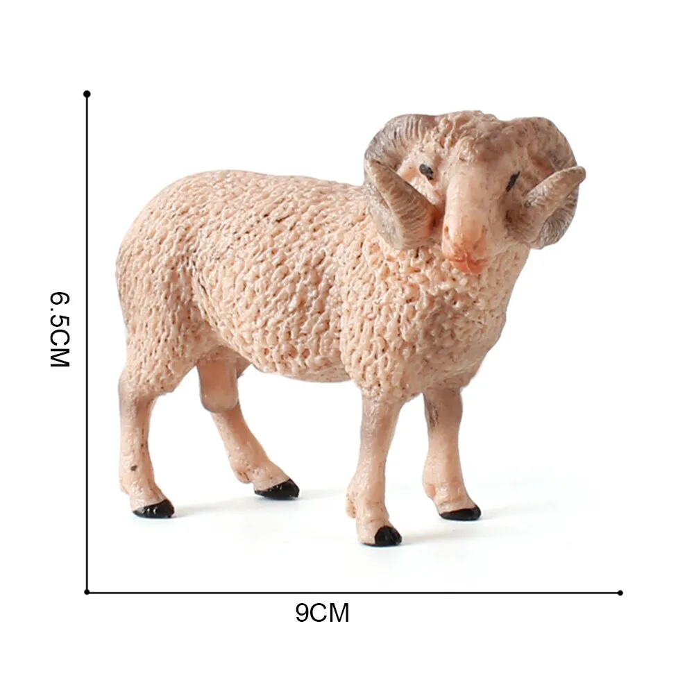 Simulated Zoo Sheep Model Farm Animals Action Figure Children Kids Dolls Toy Cute Sheep Figurine Collection Toys Gift Home Decor