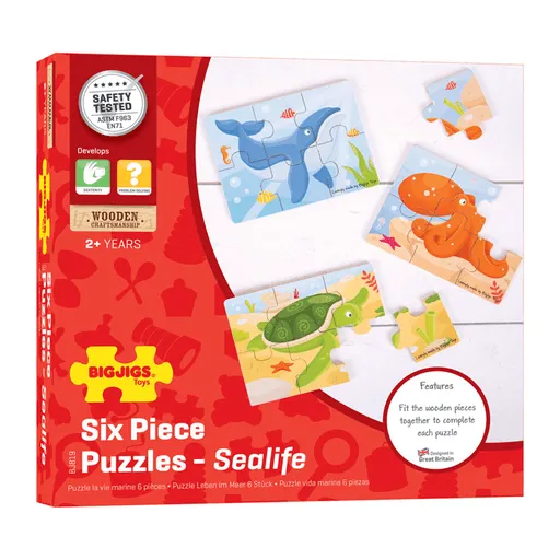Six Piece Puzzles - Sea Creatures (set of 3)